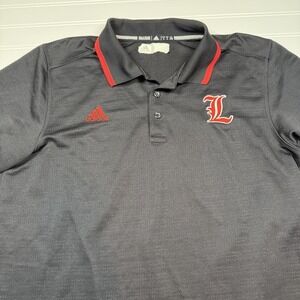 Adidas‎ Louisville Cardinals Polo Shirt Men's Large Black Red GUC